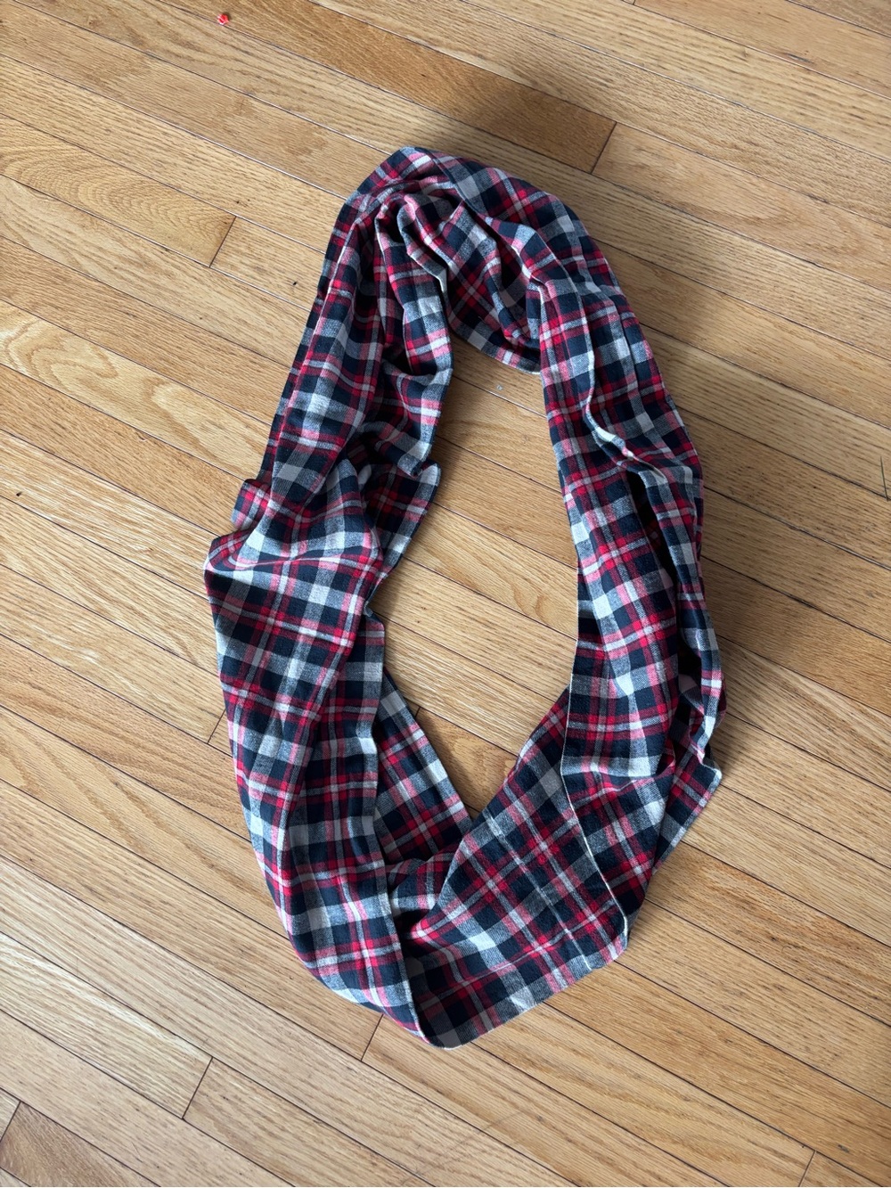 Plaid Scarf in Navy, Red, and White